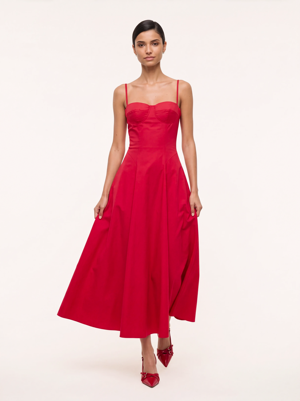 Odette Red Flared Maxi Dress