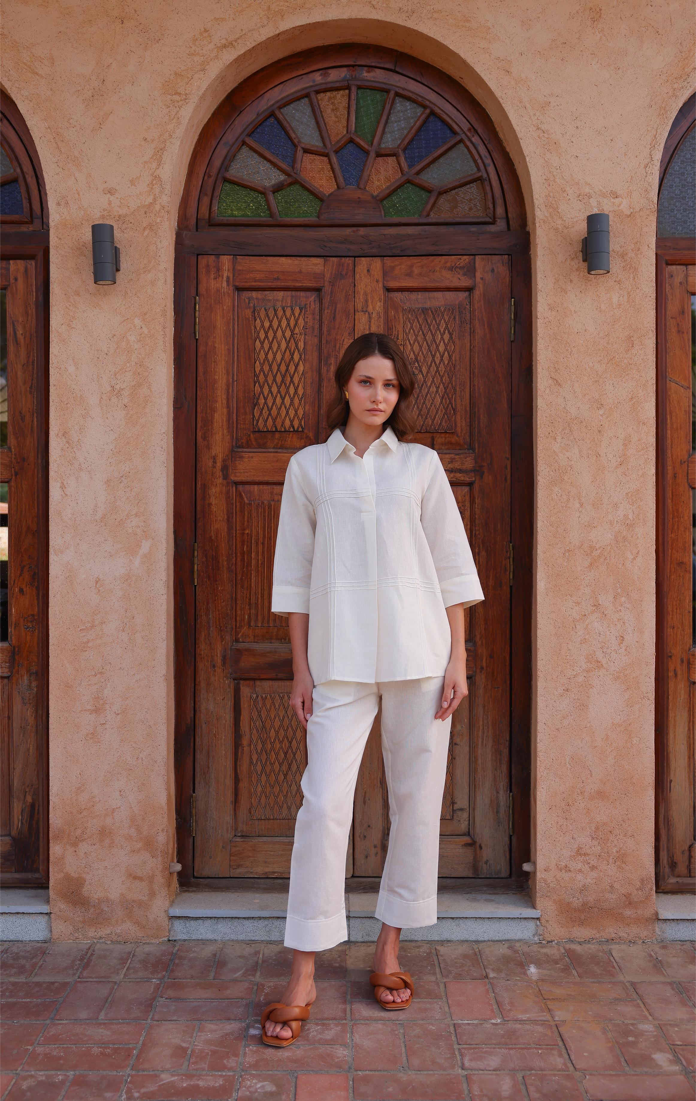 Jomon Linen Co-ord Set - Ivory