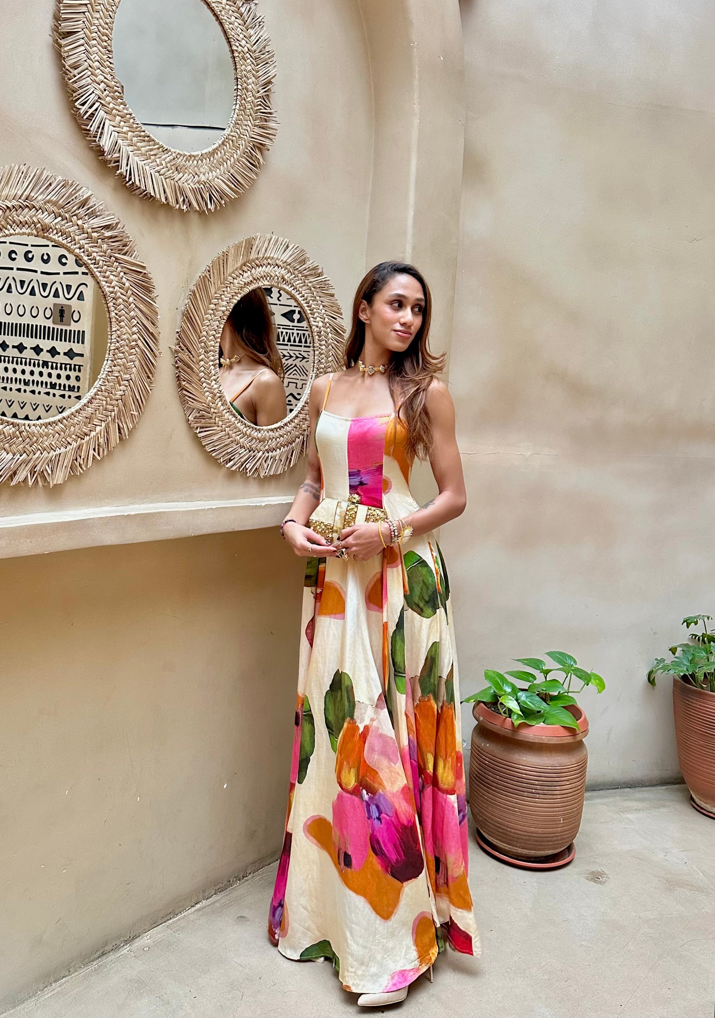 Saaksha in Flora Mirage Bloomfield Dress