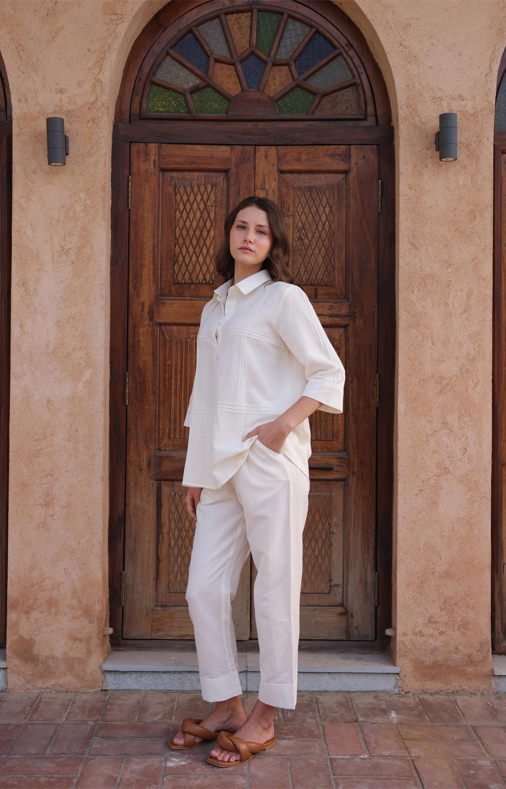 Jomon Linen Co-ord Set - Ivory