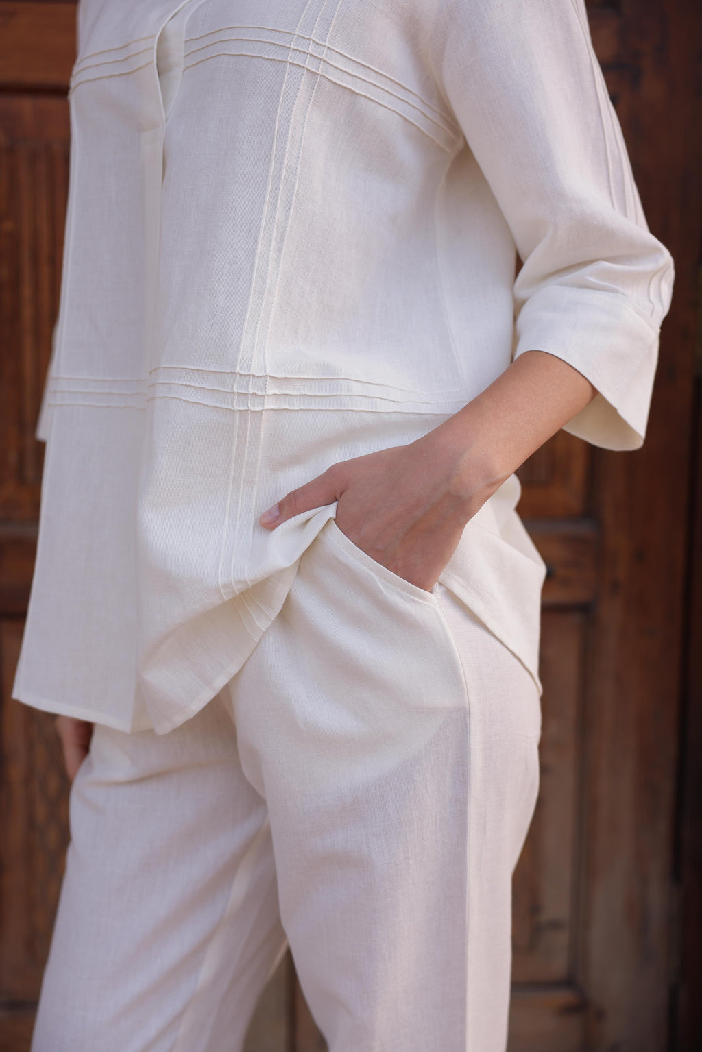 Jomon Linen Co-ord Set - Ivory