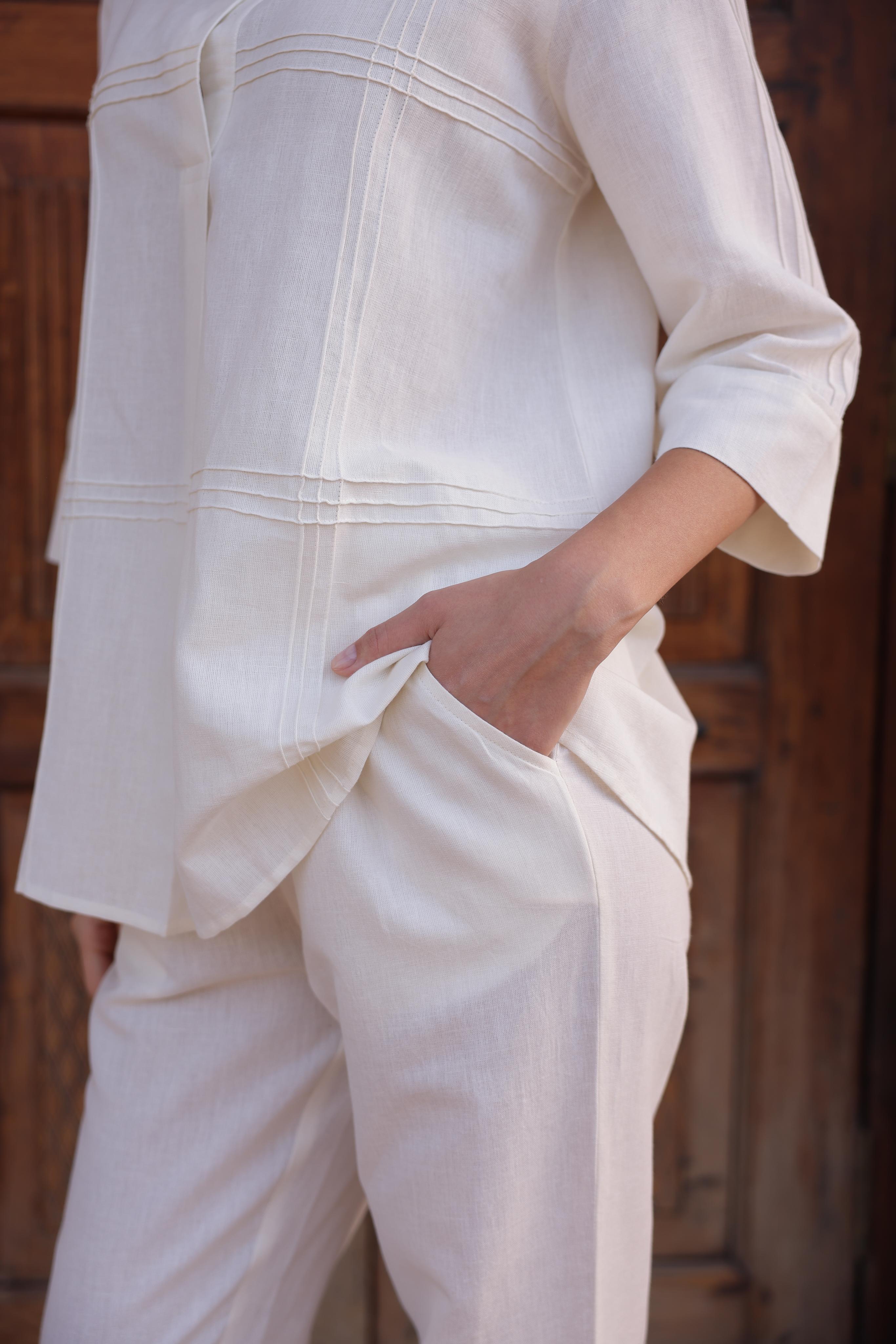 Jomon Linen Co-ord Set - Ivory