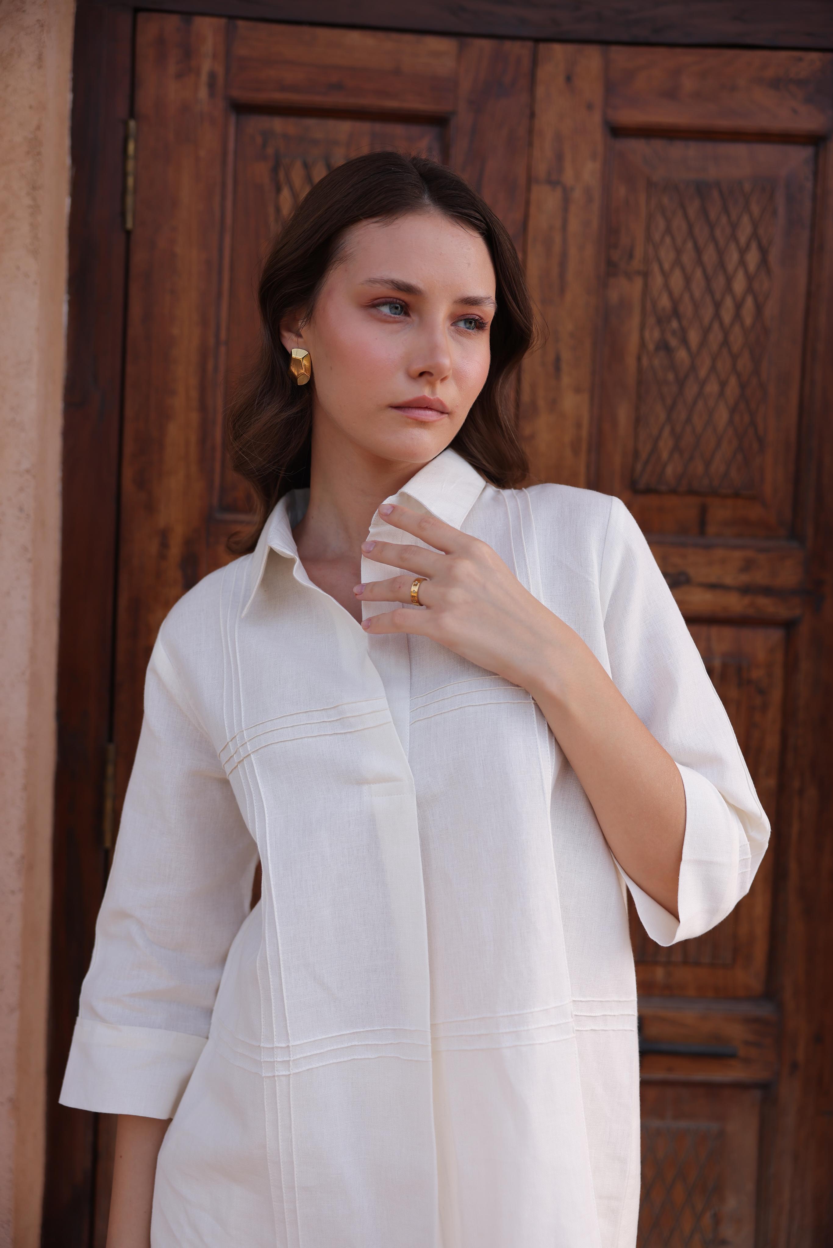 Jomon Linen Co-ord Set - Ivory