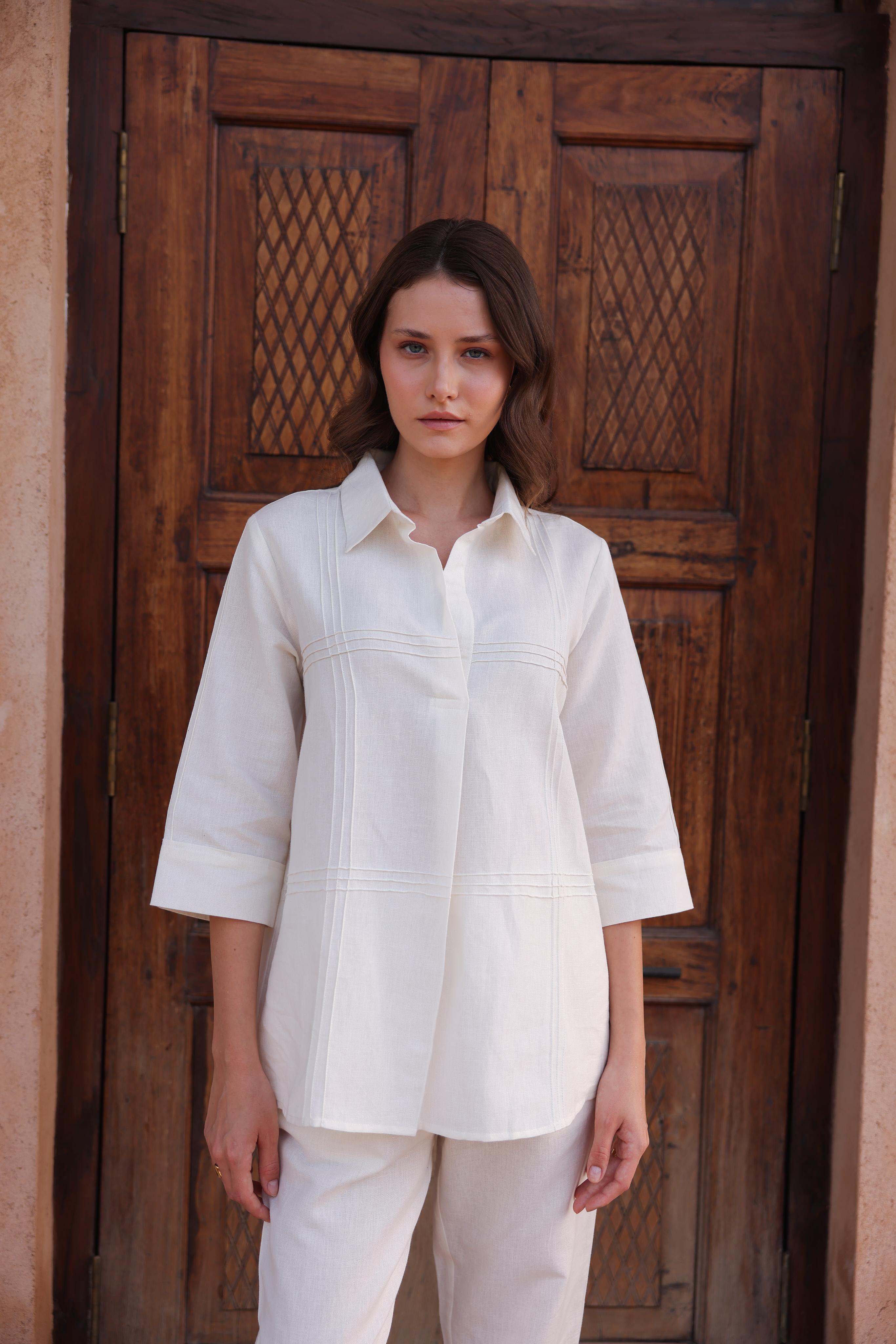 Jomon Linen Co-ord Set - Ivory