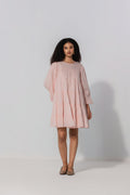 Blush Tiered Cotton Mini Dress