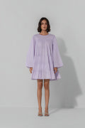 Lilac Tiered Cotton Mini Dress