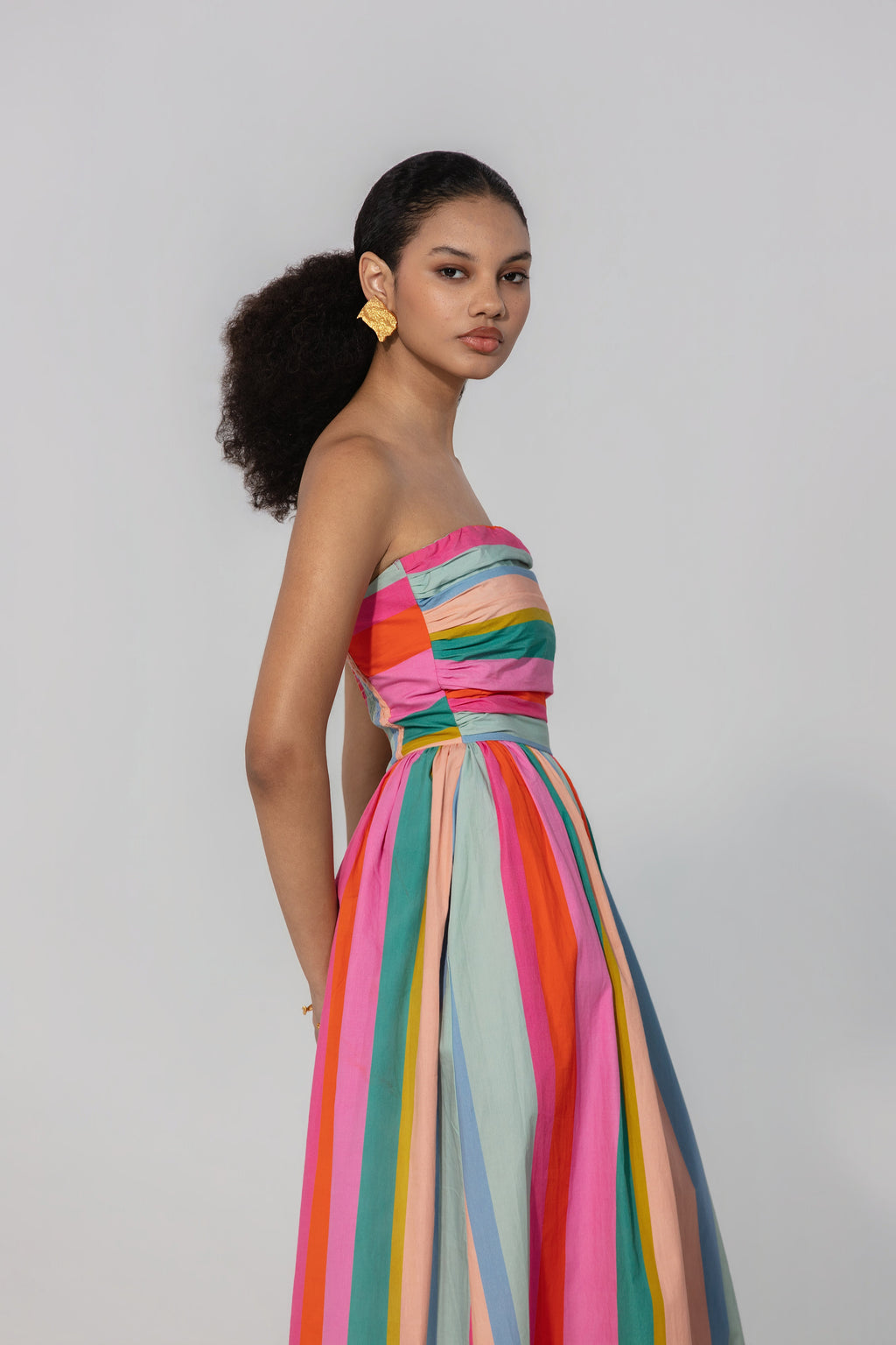 Kashish in Painted Stripe Maxi Dress