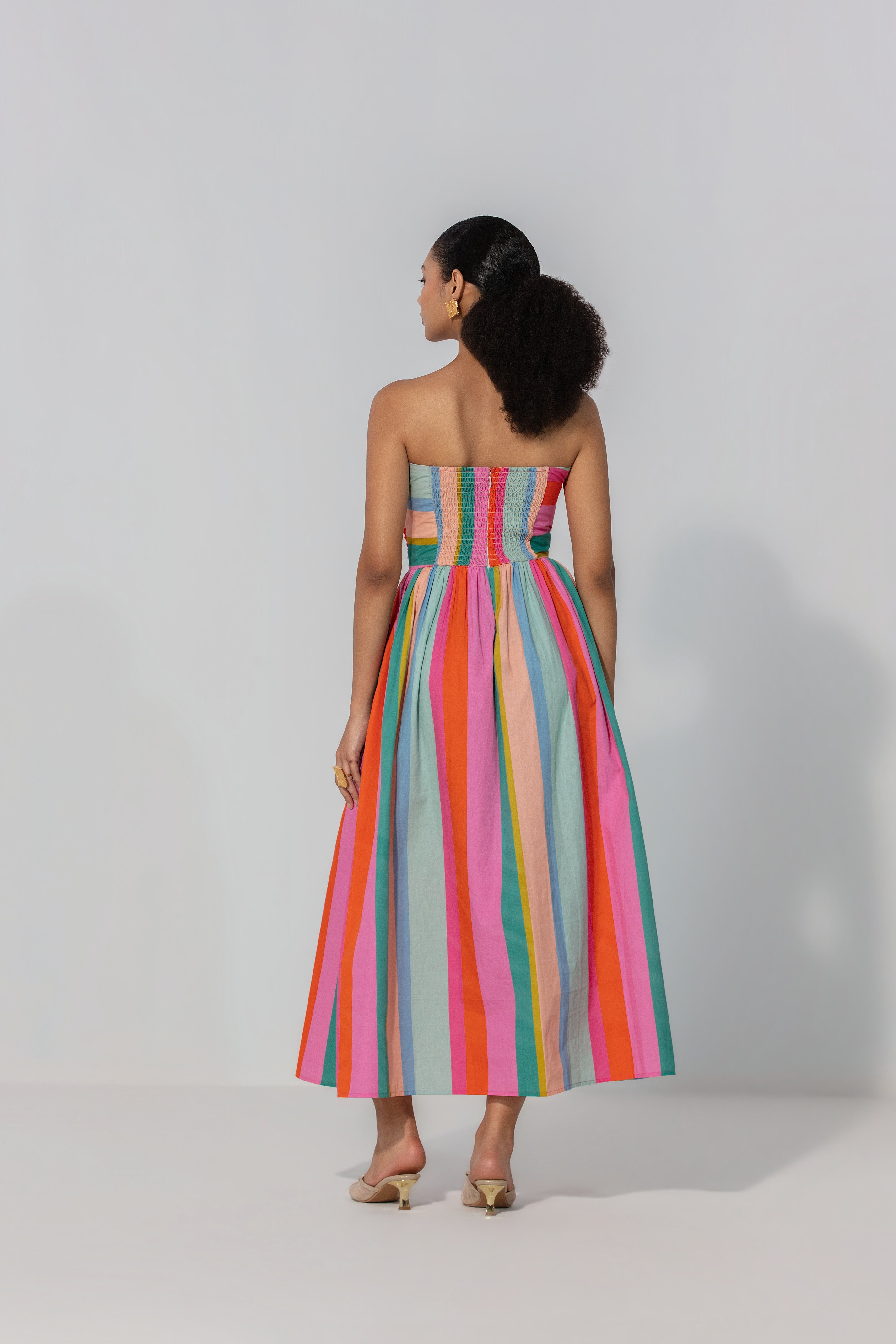 Kashish in Painted Stripe Maxi Dress