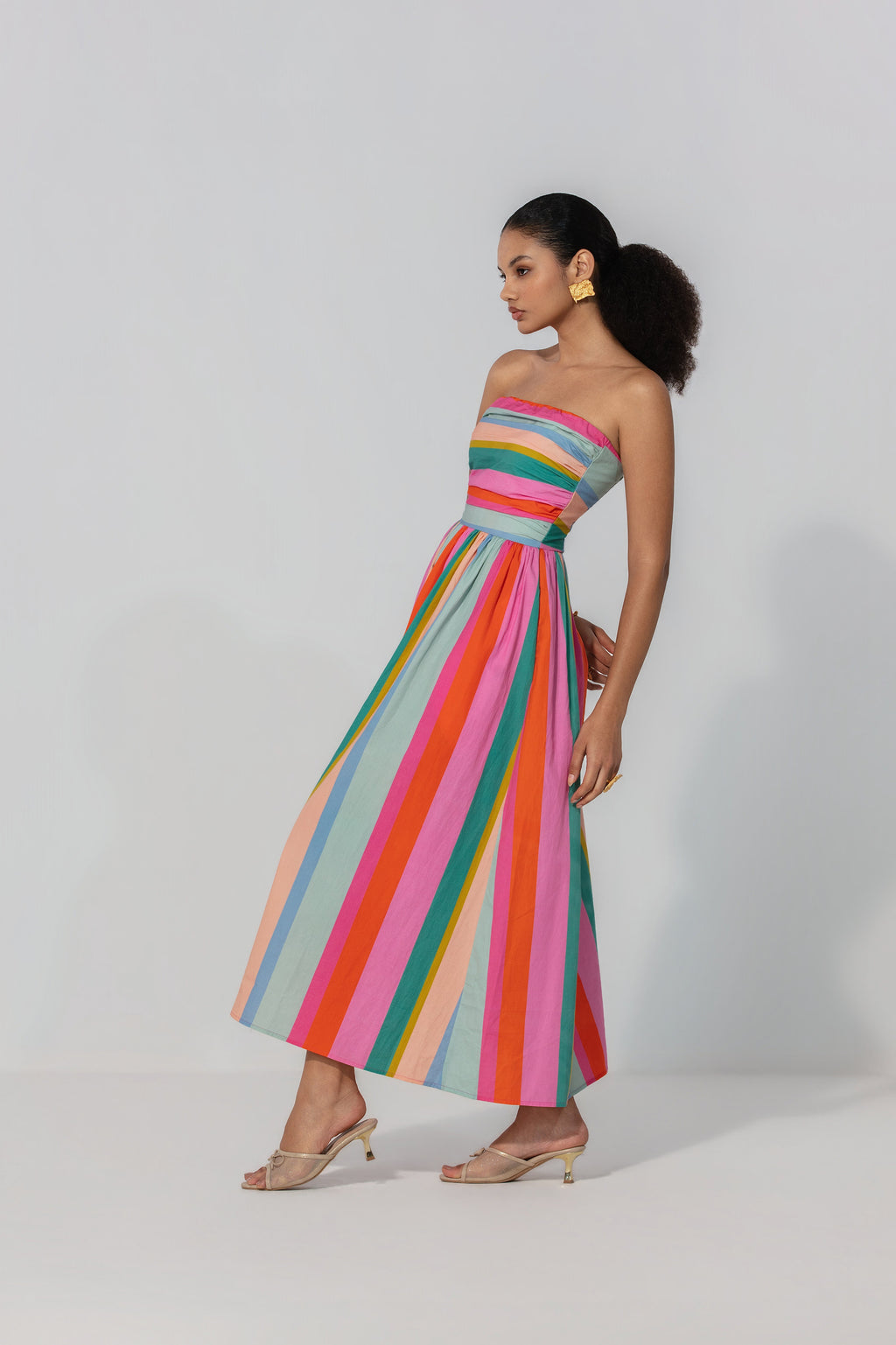 Kashish in Painted Stripe Maxi Dress