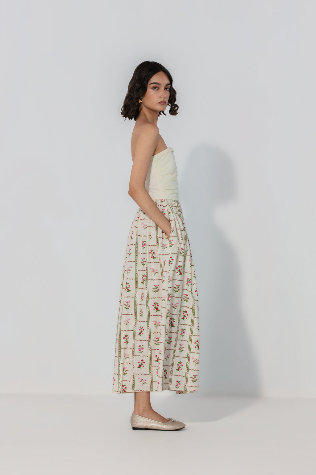 Ivory Floral Maxi Dress