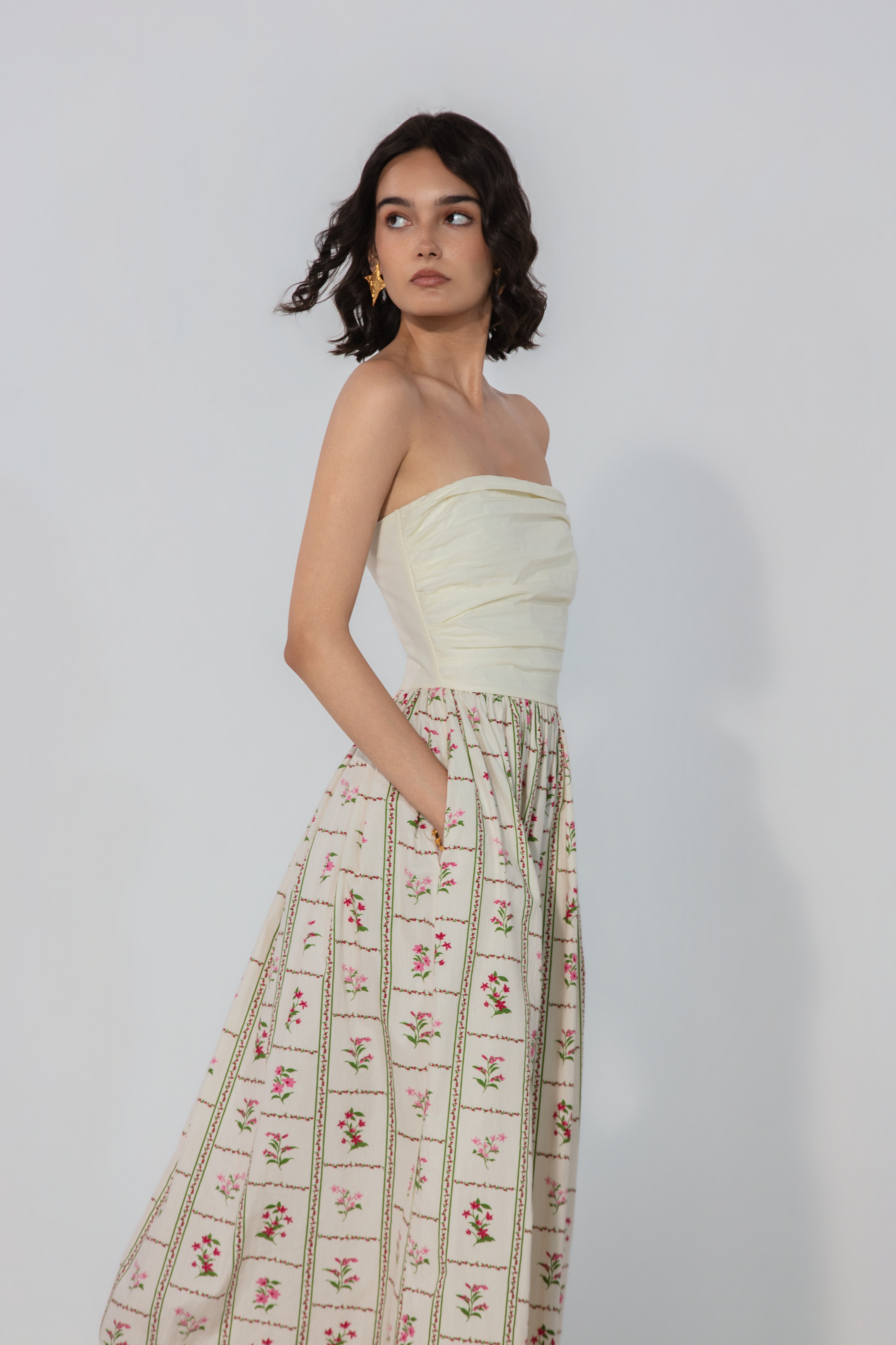 Ivory Floral Maxi Dress