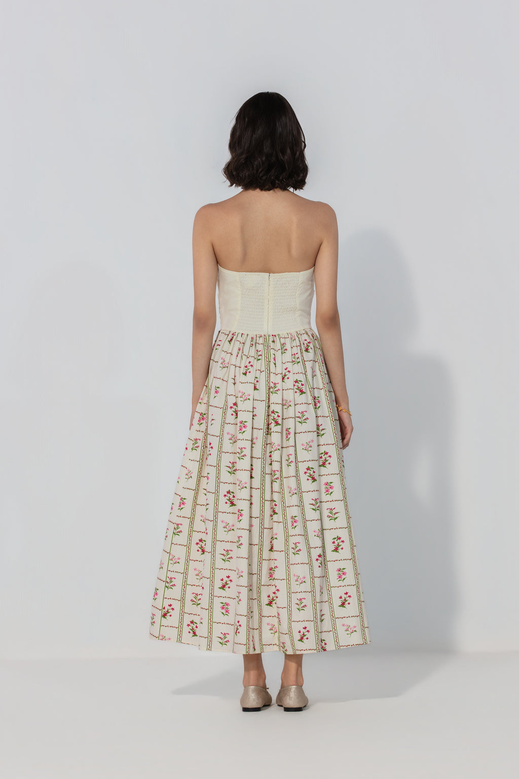 Ivory Floral Maxi Dress