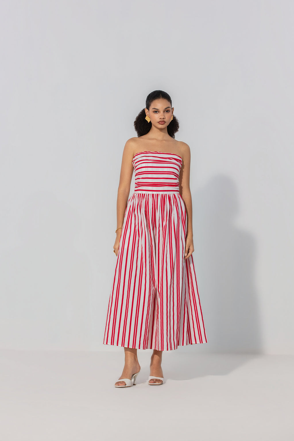 Eloise in Ruby Stripe Maxi Dress