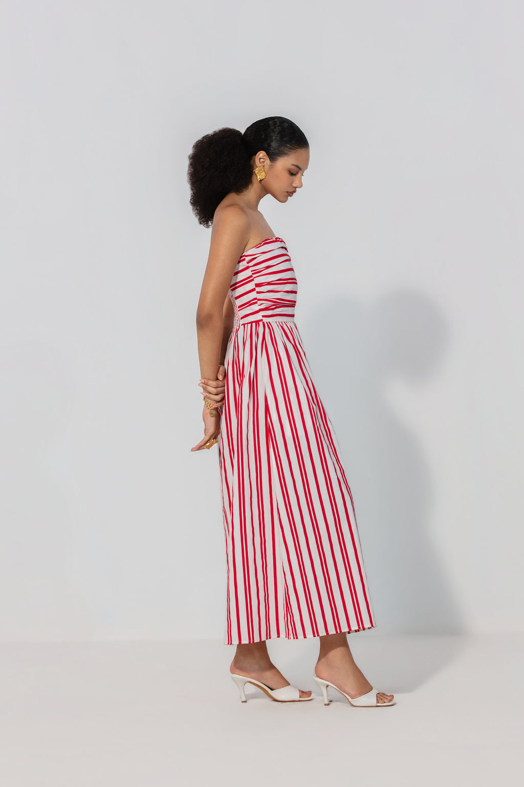 Eloise in Ruby Stripe Maxi Dress
