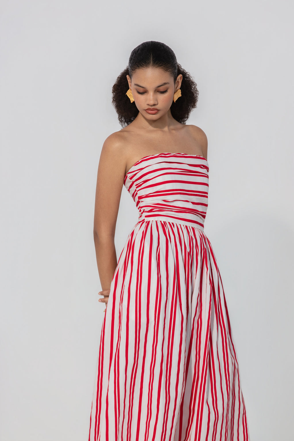 Eloise in Ruby Stripe Maxi Dress