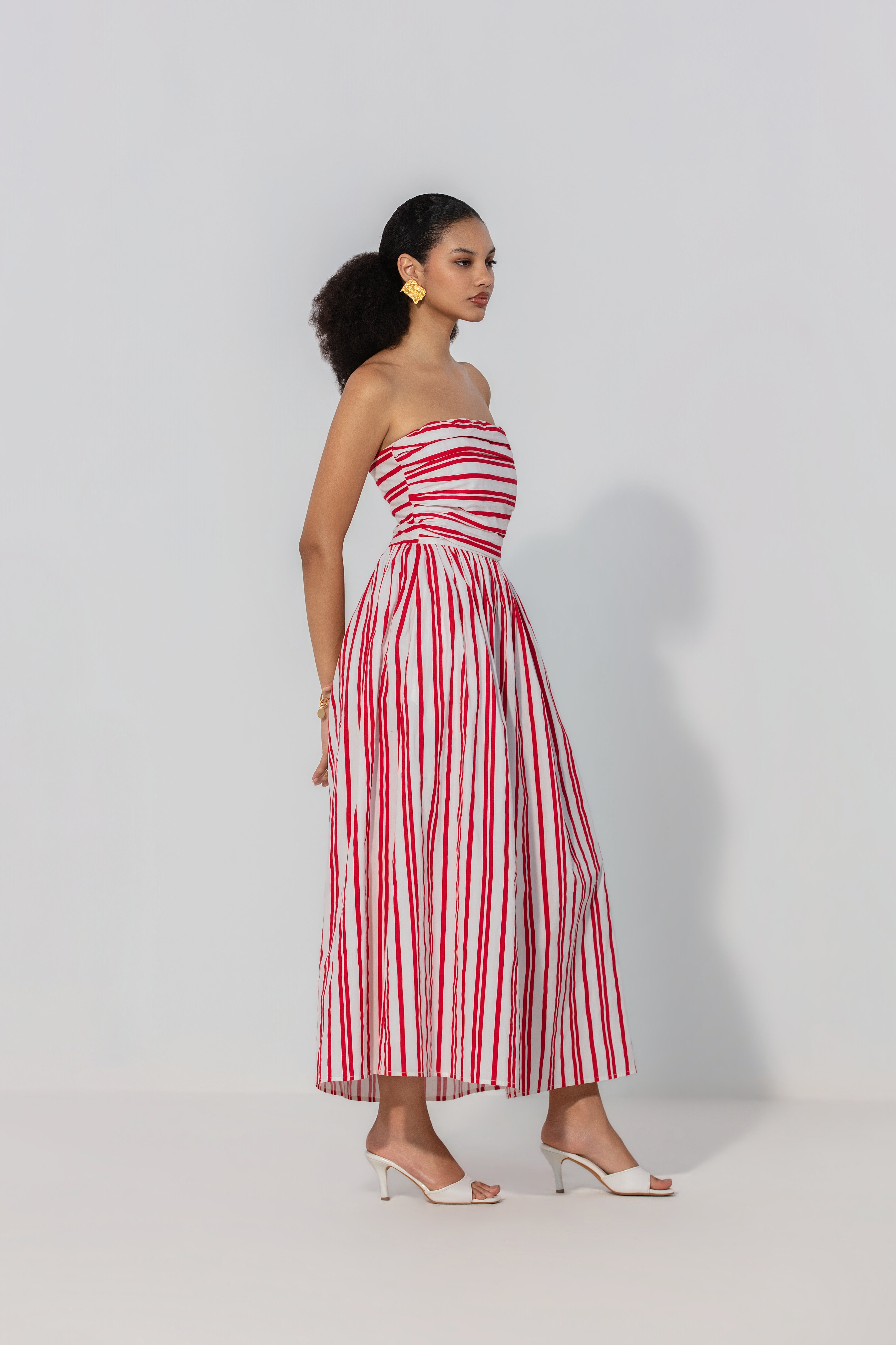 Eloise in Ruby Stripe Maxi Dress