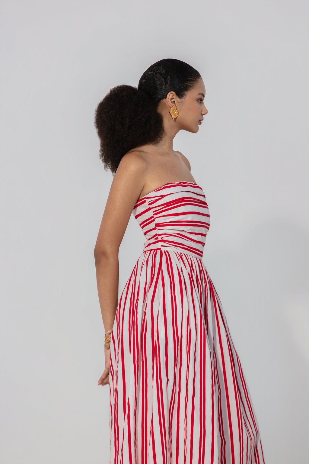 Eloise in Ruby Stripe Maxi Dress