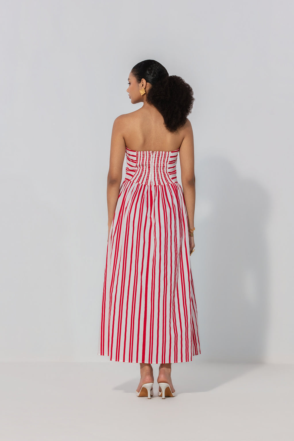 Eloise in Ruby Stripe Maxi Dress