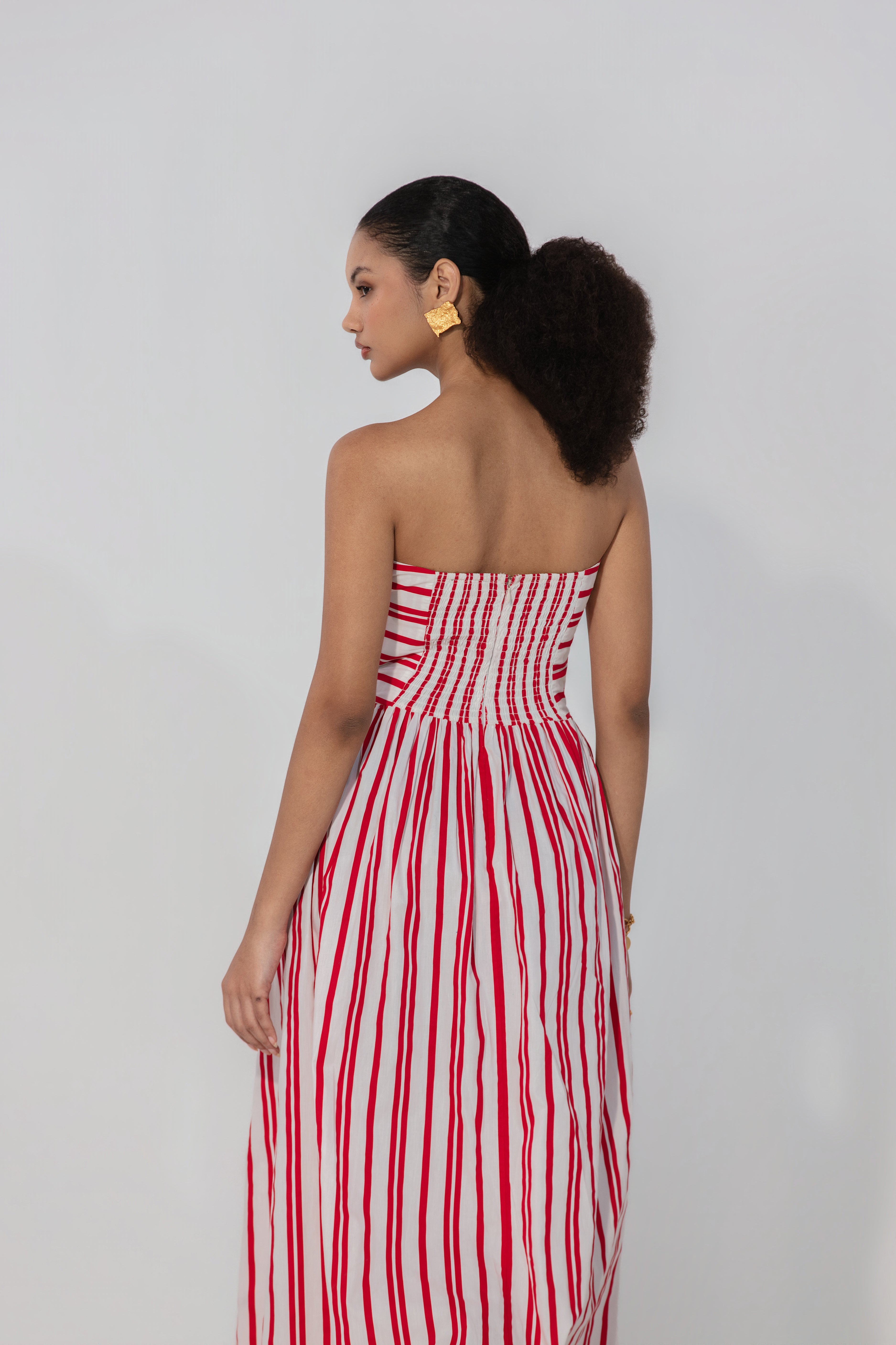 Eloise in Ruby Stripe Maxi Dress