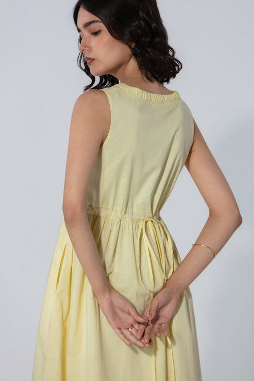 Butter V-Neck Gathered Maxi Dress