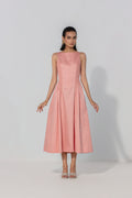 Blush Shirred Panel Maxi Dress