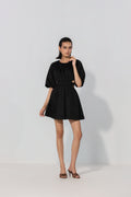 Black Cut-Out Tie Mini Dress