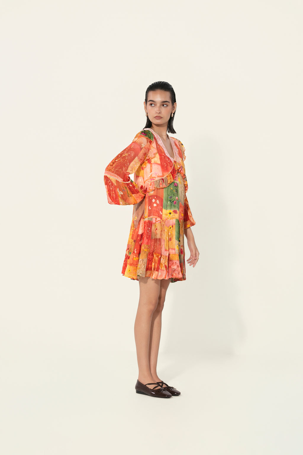 Vijaya Ruffle-Trim Mini Dress