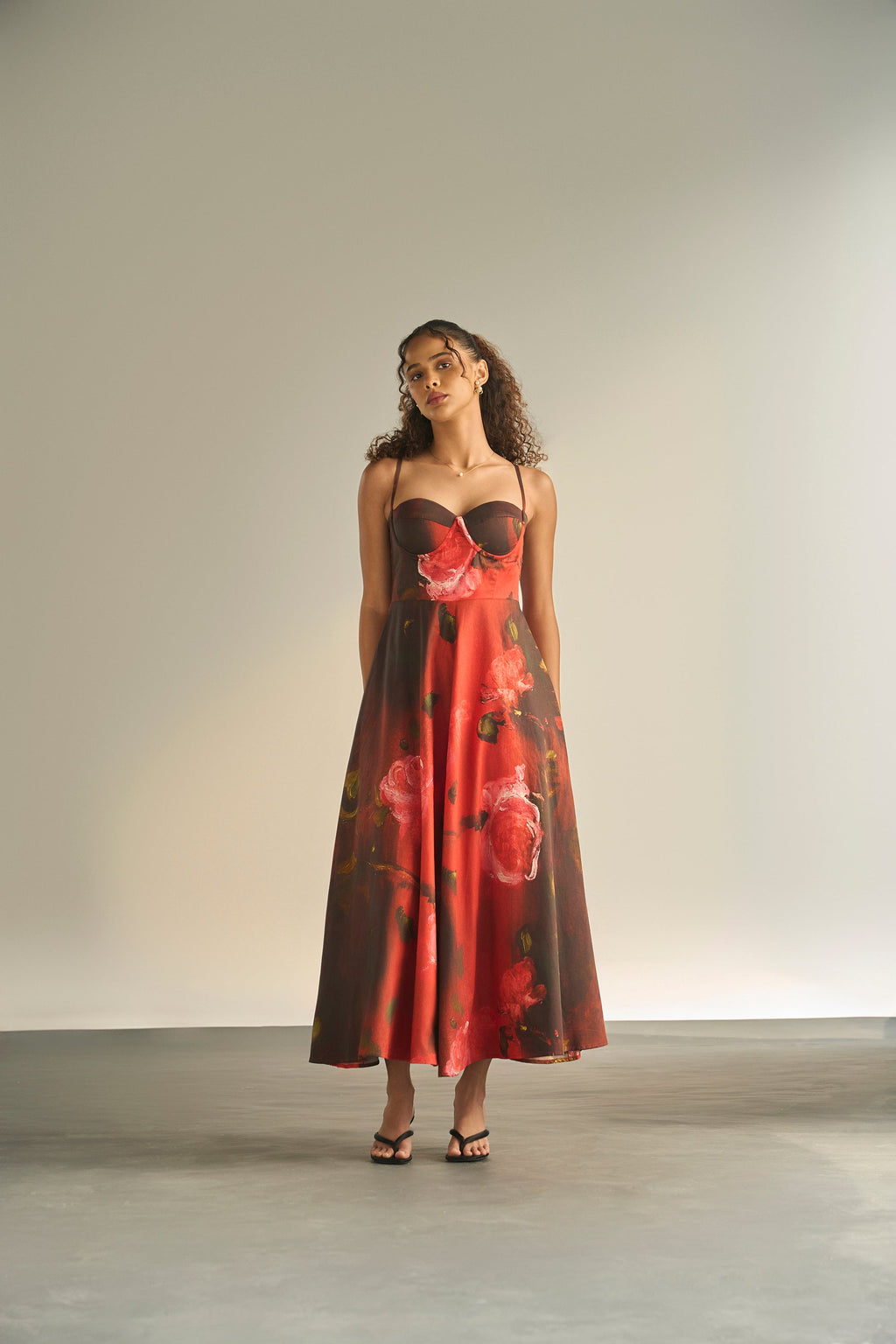 Crimson Petals Padded Dress
