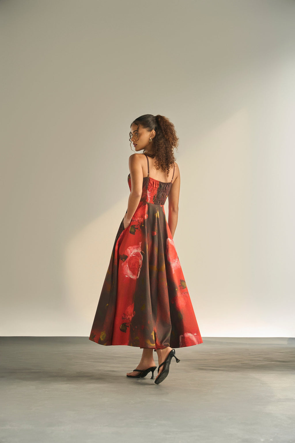 Ragini in Crimson Petals Padded Dress