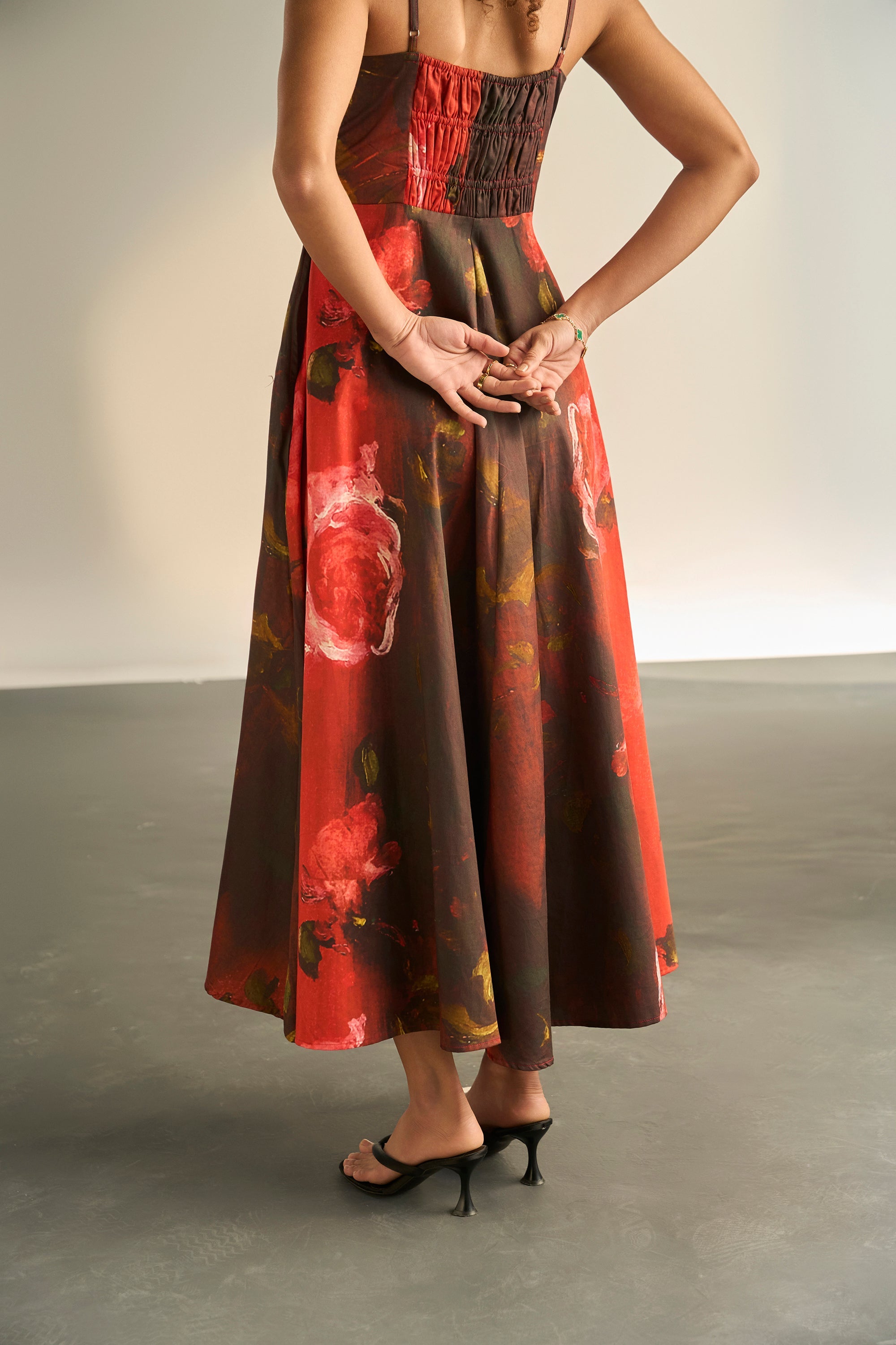 Ragini in Crimson Petals Padded Dress