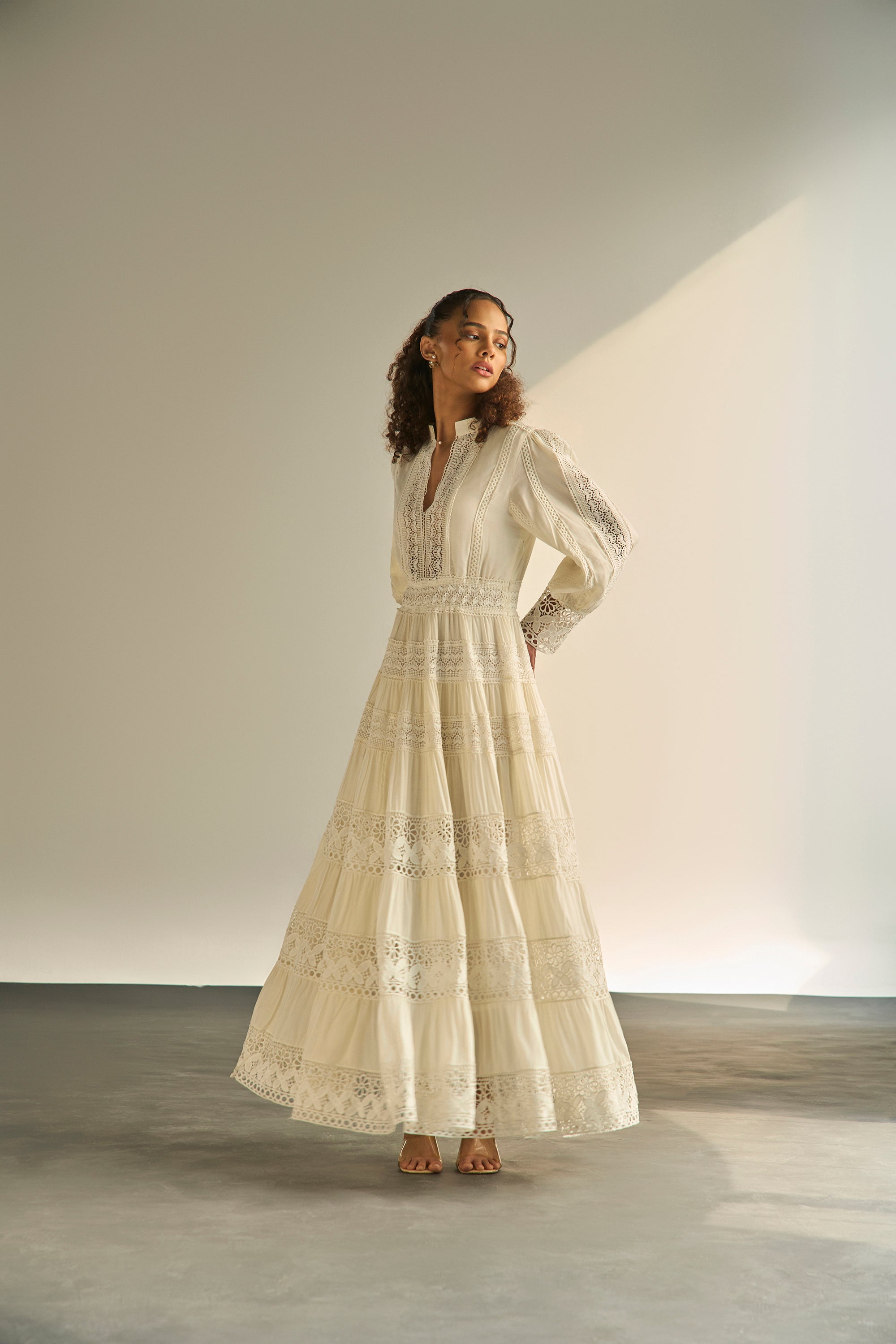 Diya in Atelier Lace Cream Dress