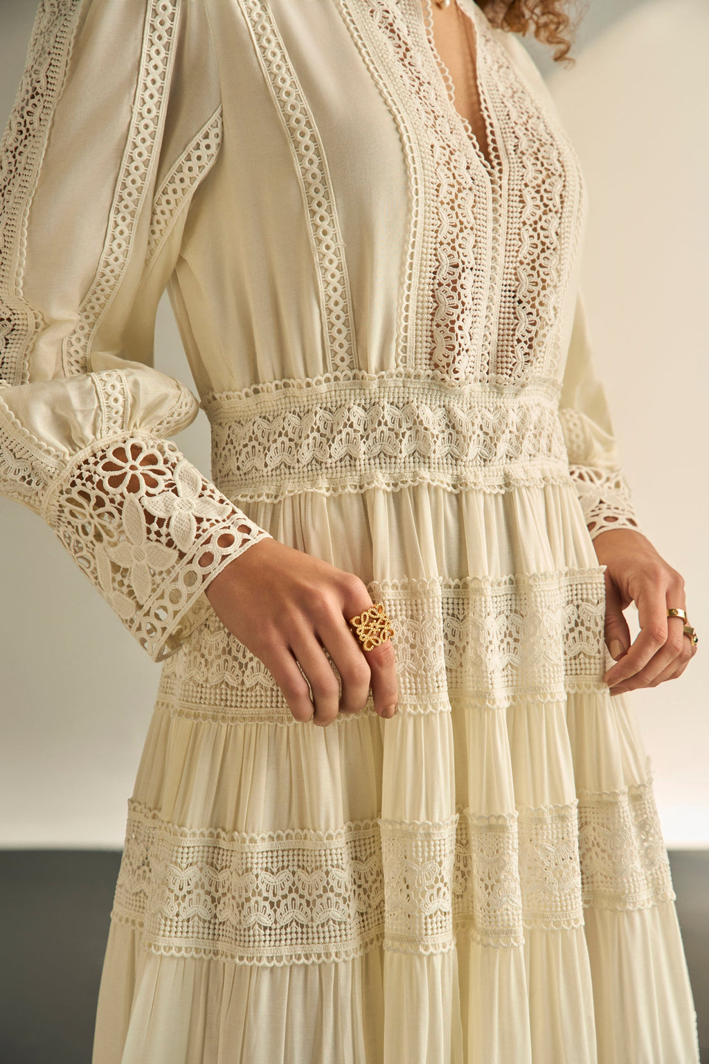 Diya in Atelier Lace Cream Dress