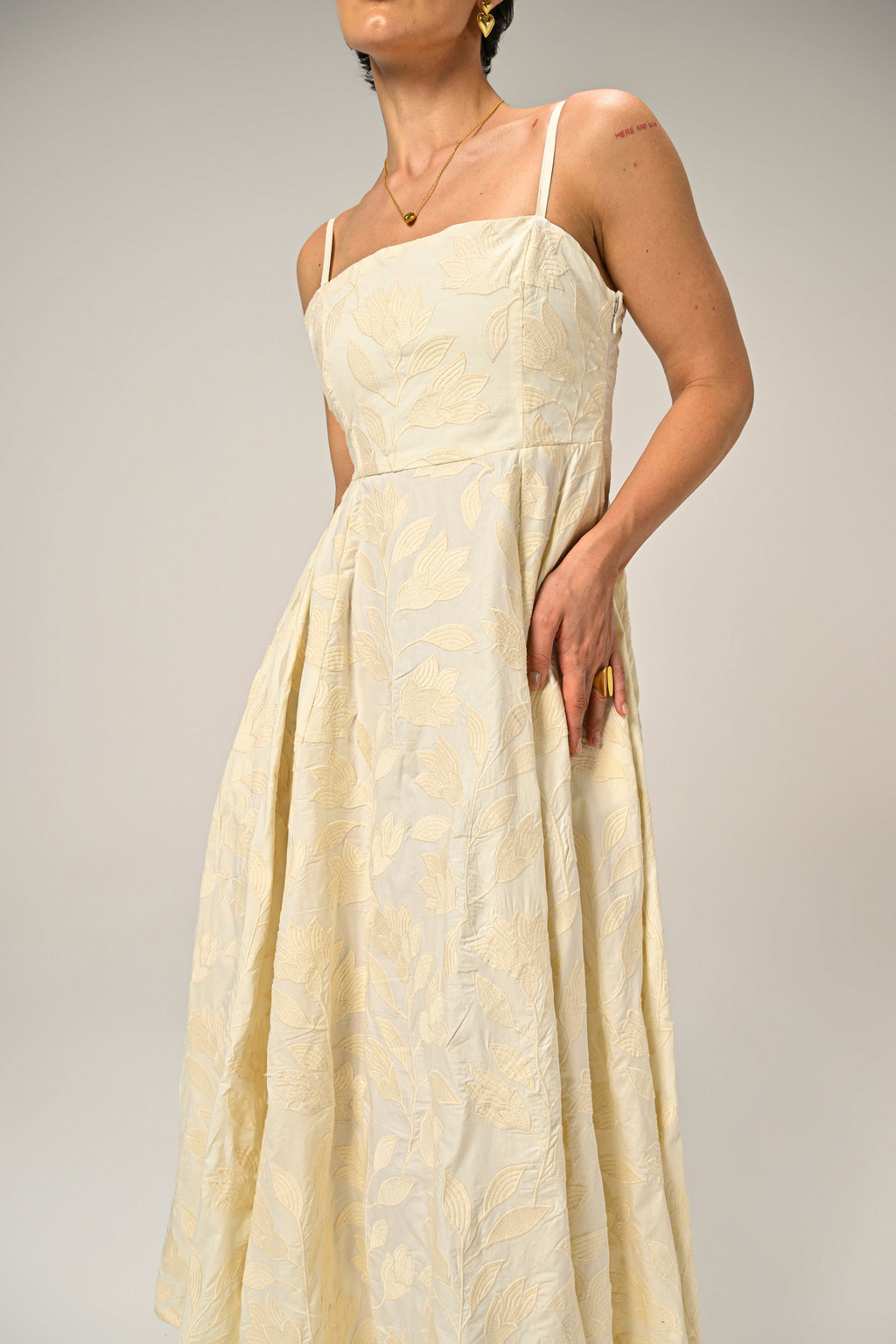 Moonflower Embroidered Flare Maxi