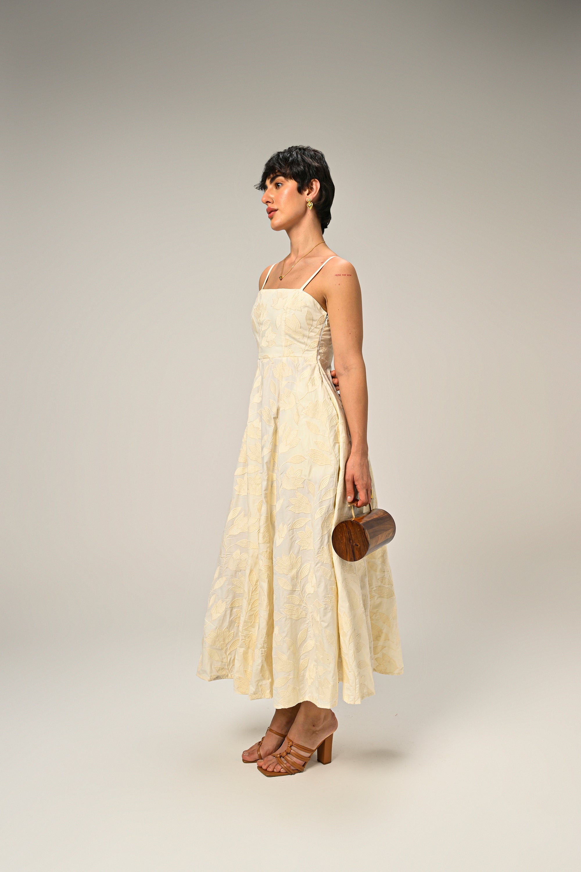 Moonflower Embroidered Flare Maxi