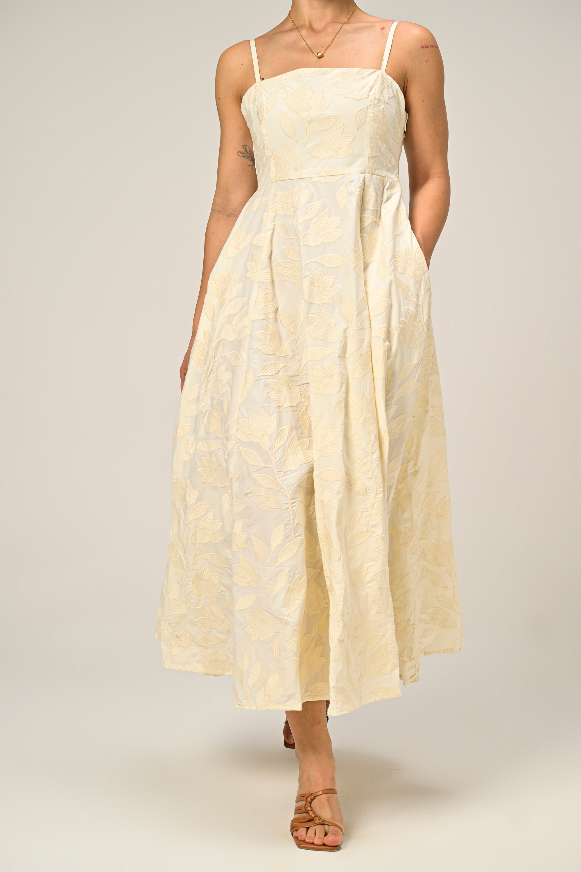 Moonflower Embroidered Flare Maxi