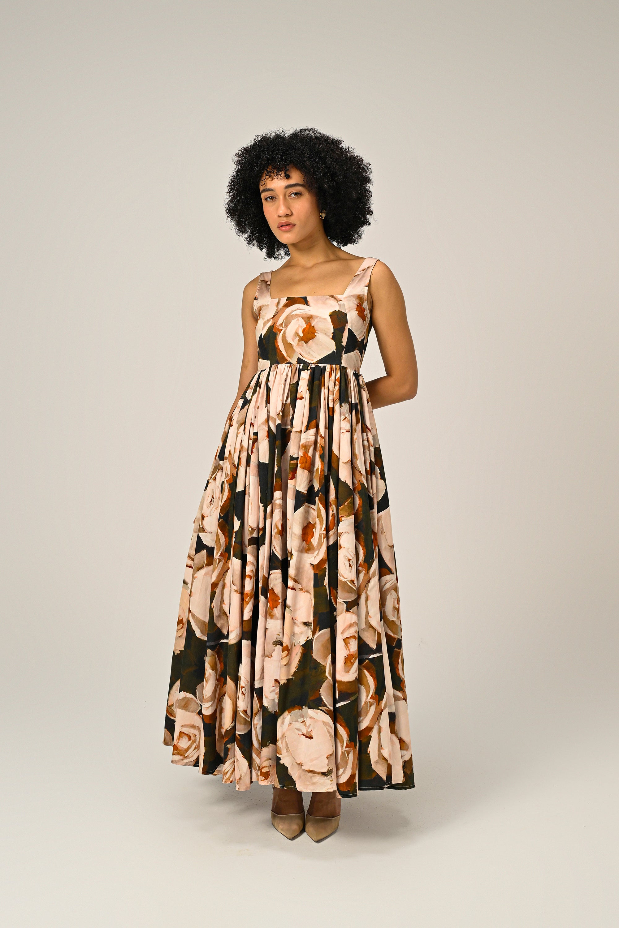 Blush Dusk Full-Flare Maxi Dress