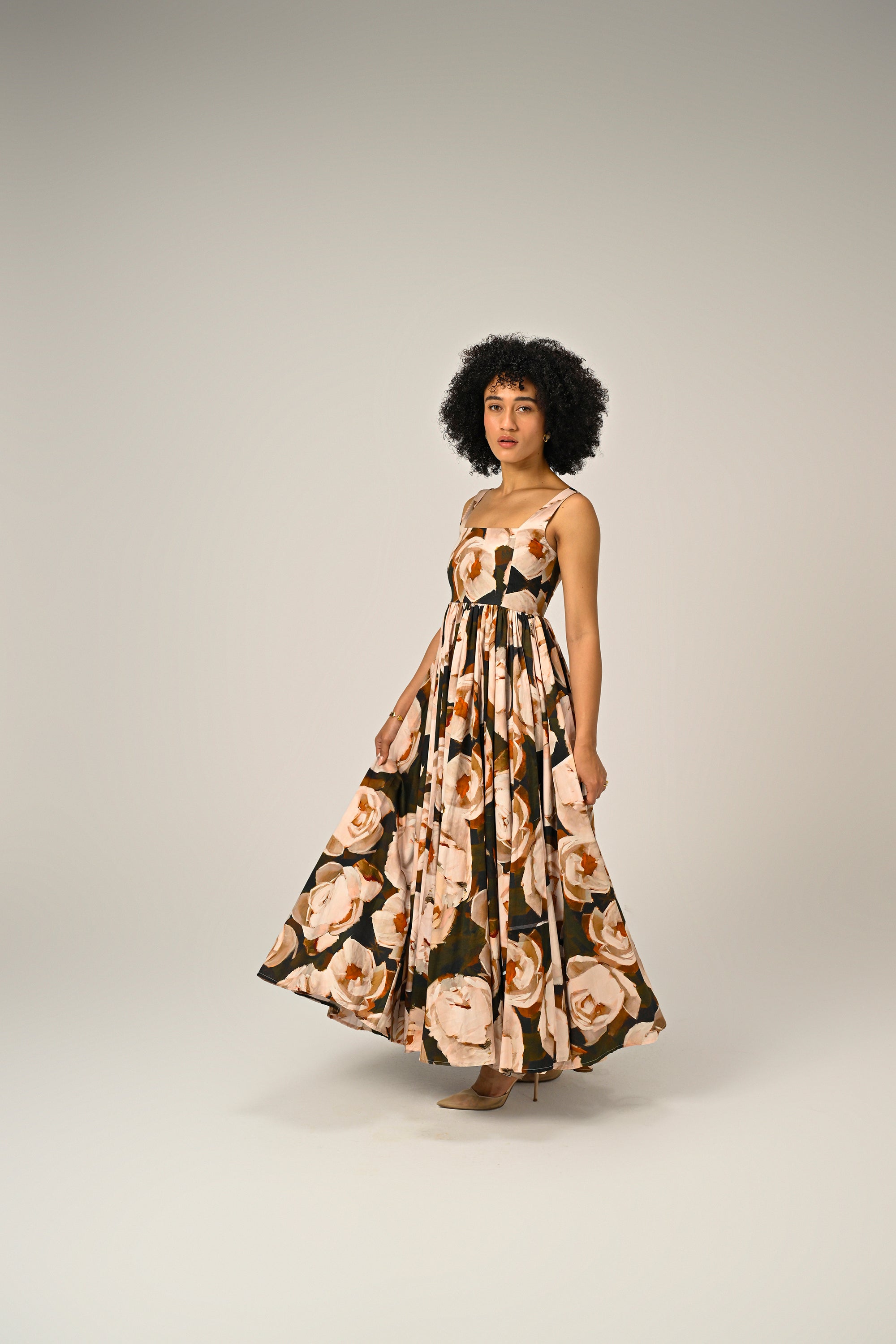 Blush Dusk Full-Flare Maxi Dress