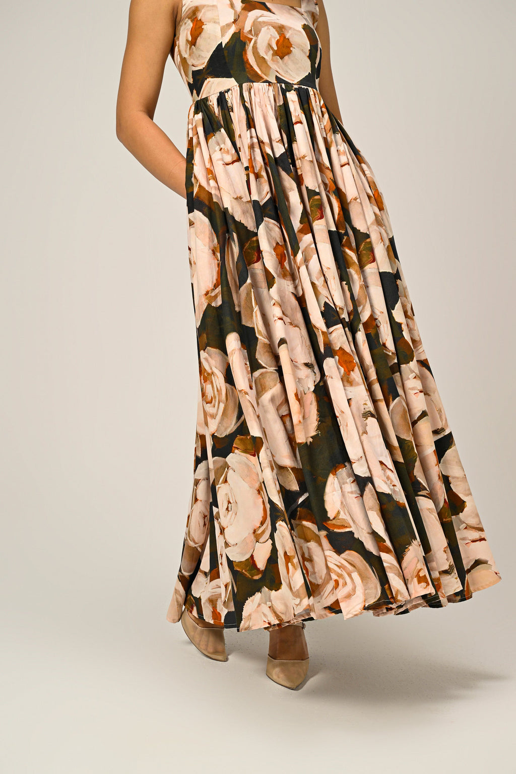 Blush Dusk Full-Flare Maxi Dress