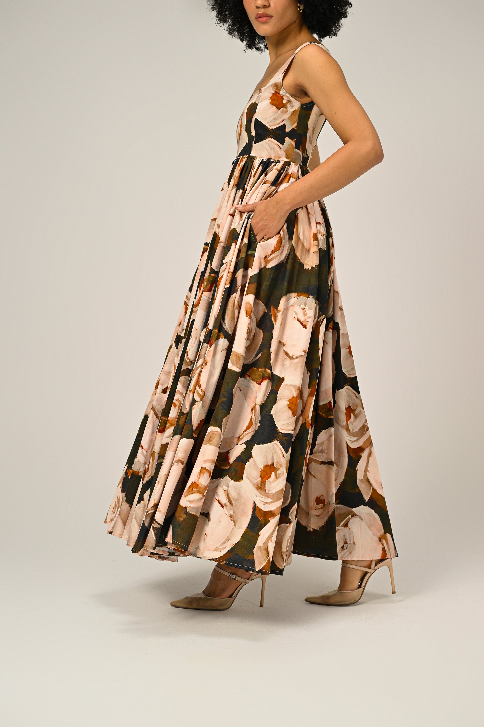 Blush Dusk Full-Flare Maxi Dress