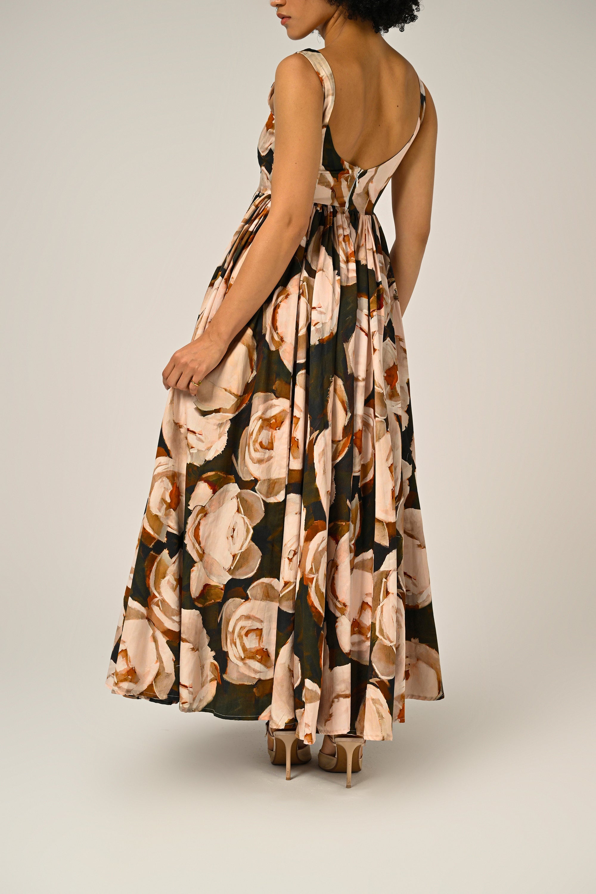 Blush Dusk Full-Flare Maxi Dress