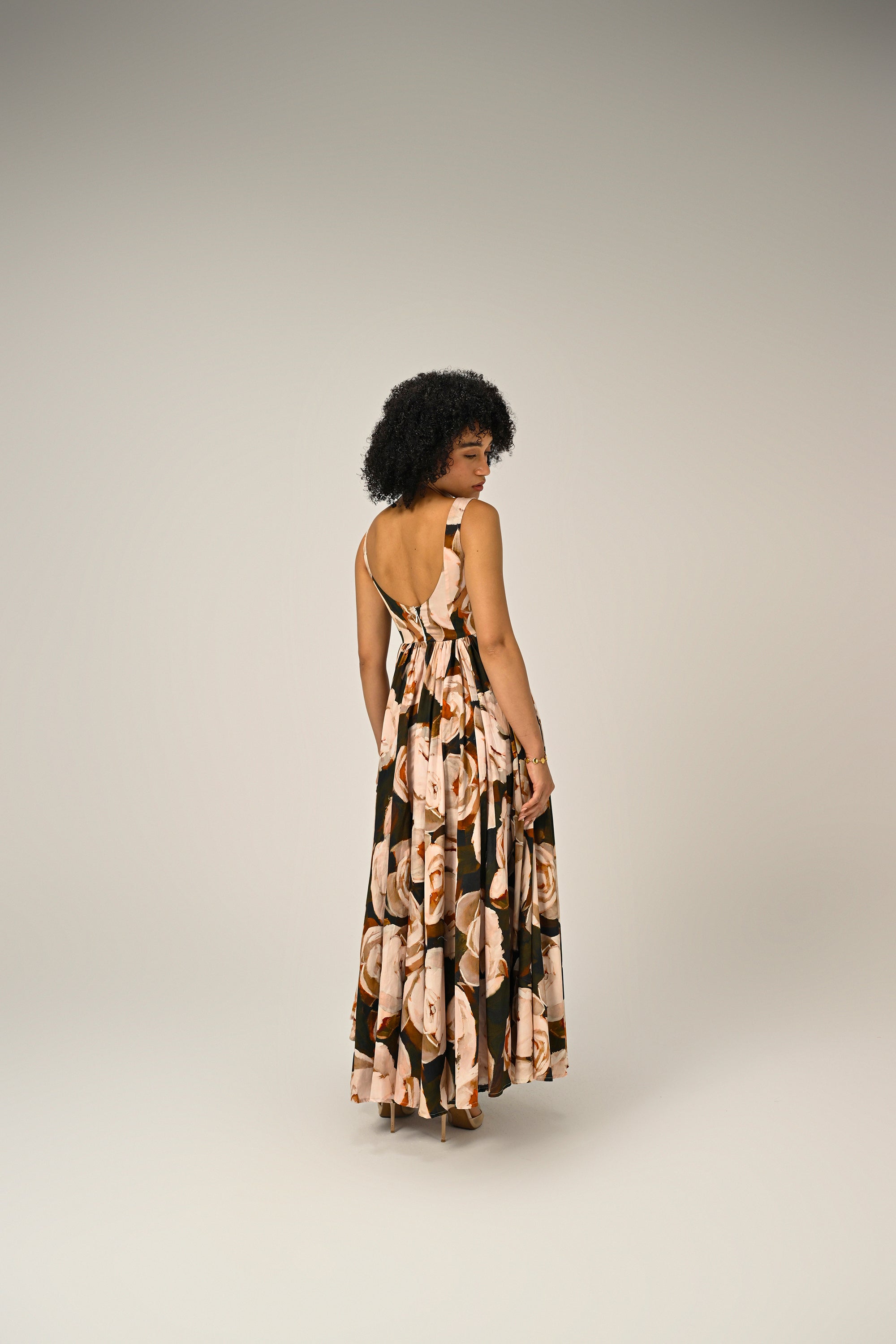 Blush Dusk Full-Flare Maxi Dress