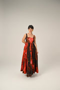 Crimson Bloom Maxi Dress