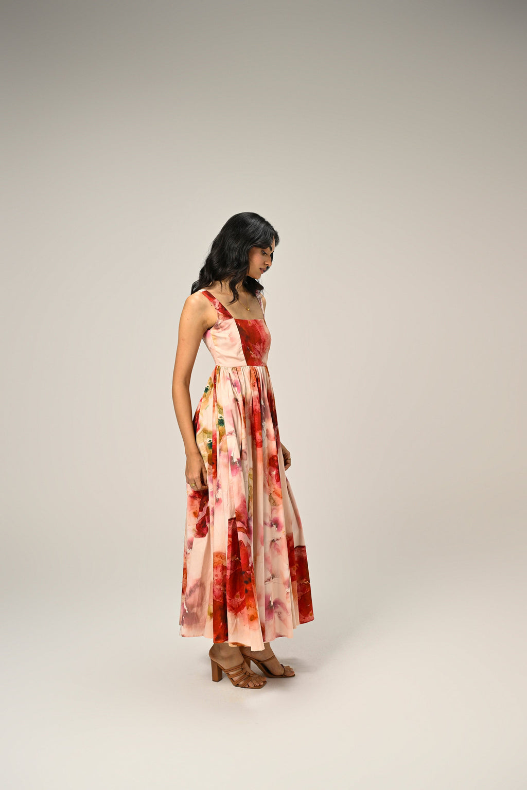 Rosé Mist Painterly Maxi Dress