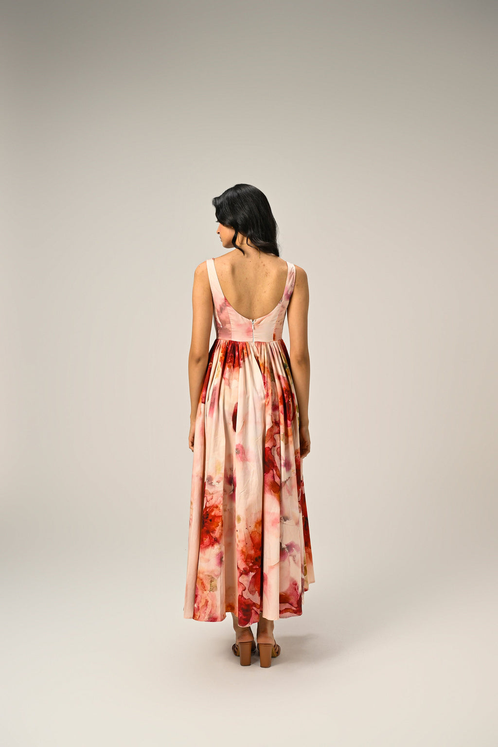 Rosé Mist Painterly Maxi Dress