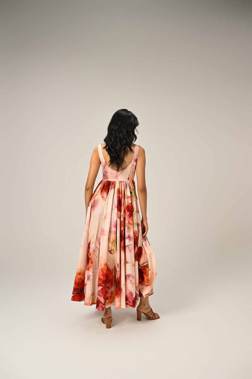 Rosé Mist Painterly Maxi Dress