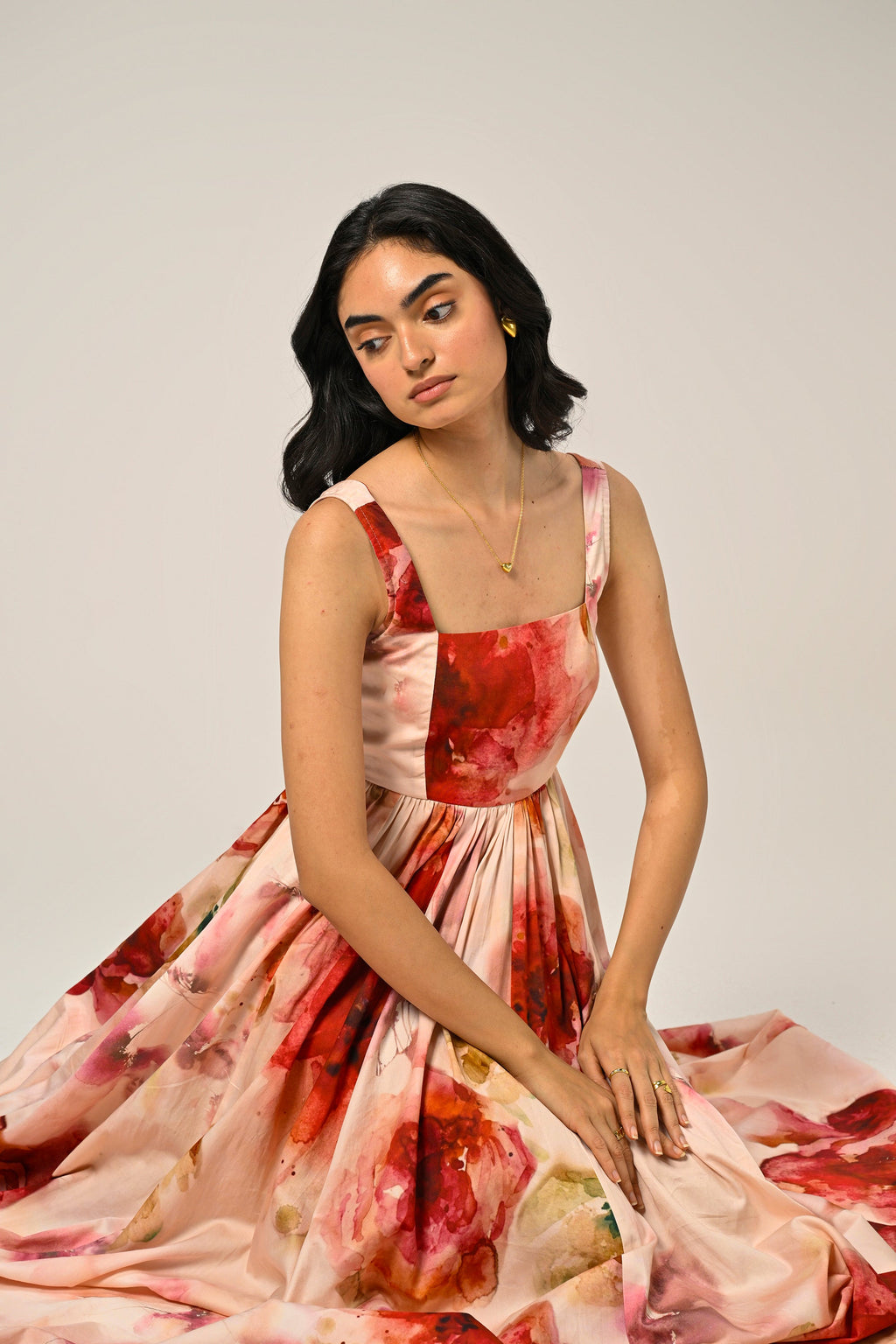 Rosé Mist Painterly Maxi Dress