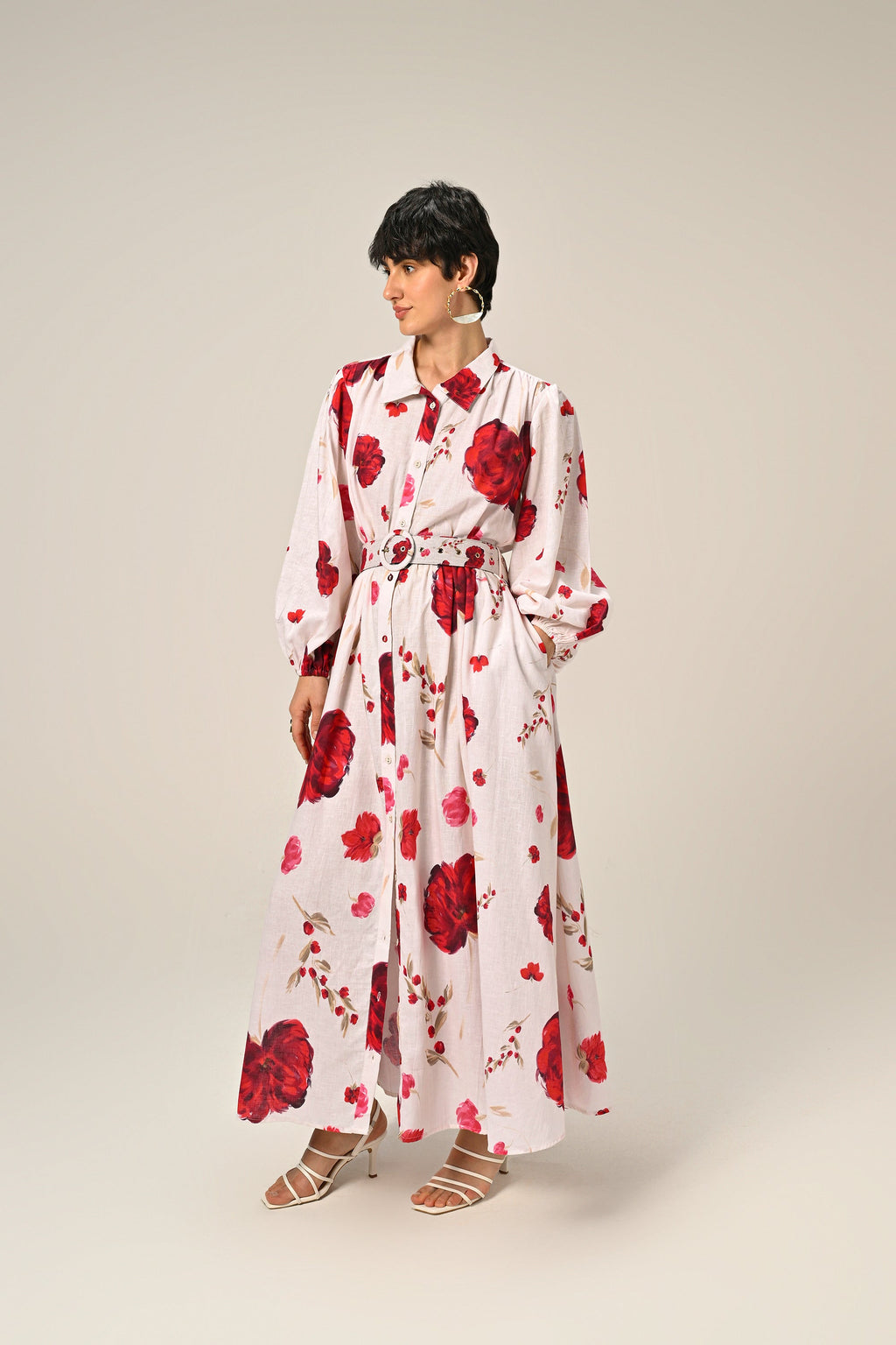 Cloud Petal – Maxi Shirt Dress
