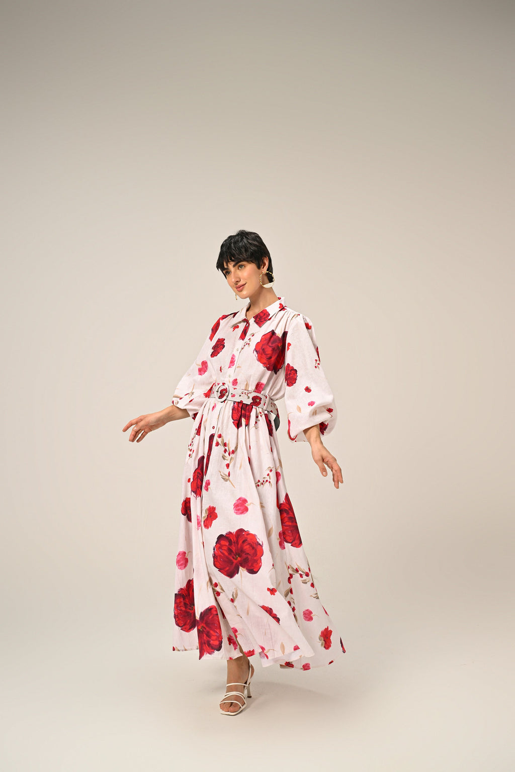 Cloud Petal – Maxi Shirt Dress