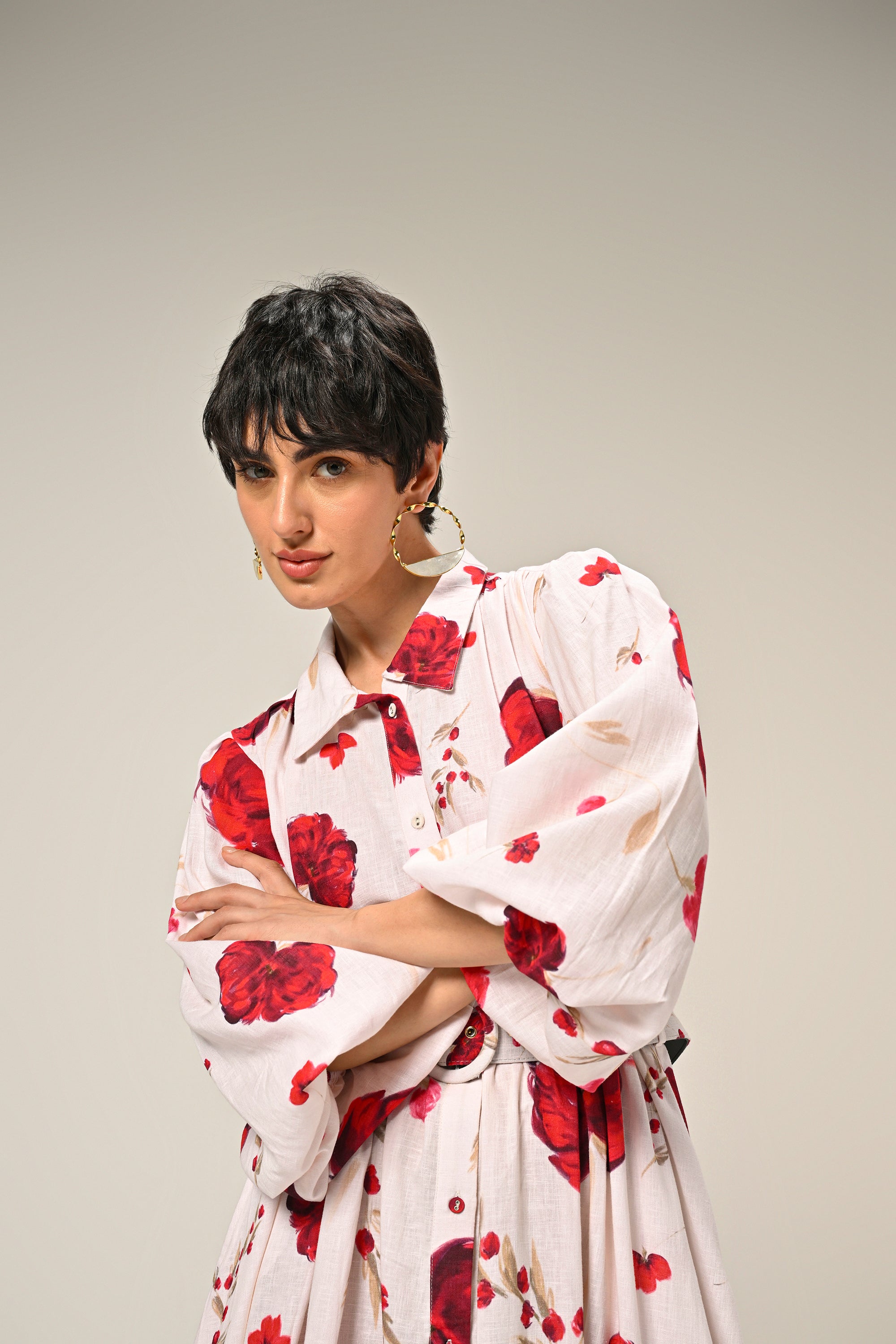 Cloud Petal – Maxi Shirt Dress