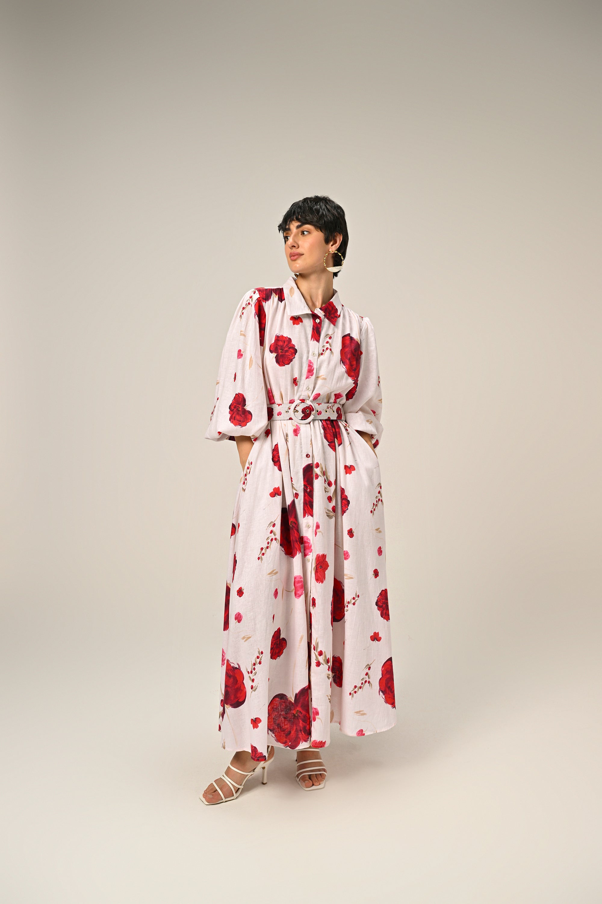 Cloud Petal – Maxi Shirt Dress